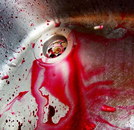 Blood in sink from post suicide cleanup service in Benbrook, TX